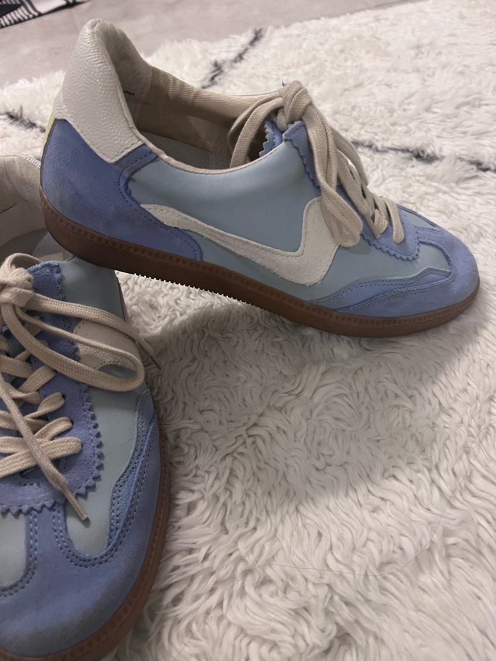 Dolce Vita Light Blue and Cream Lace-Up Sneakers